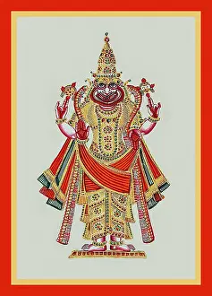 Album Prints: ParaśuRama stands with an axe and a lotus