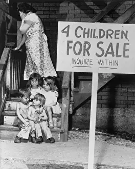 Advertising Sign Prints: Parents Selling Children