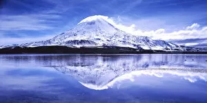 Images Dated 19th September 2014: Parinacota volcano with reflections in the lake Lago Chungara, Lauca National Park, Antofagasta