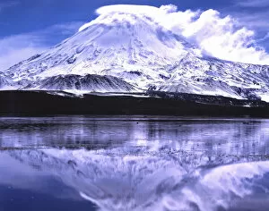 Images Dated 19th September 2014: Parinacota volcano with reflections in the lake Lago Chungara, Lauca National Park, Antofagasta