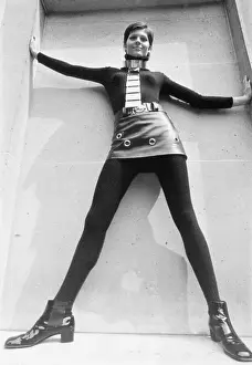 Miniskirt Prints: Paris Model Wearing Pierre Cardin Design