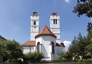 Steeples Prints: Parish church of St. Martin, Wertingen, Donauried region, Swabia, Bavaria, Germany, Europe