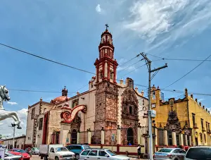 Queretaro State Prints: Parroquia de Santiago (Santiago Parish) - Queretaro, Mexico
