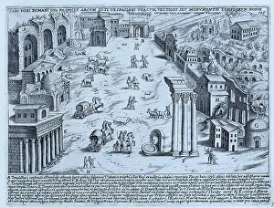 Decayed Prints: Pars Fori Romani Qua Respicit Arcum Titi Vespasiani Una Cum Vestigiis Seu Monumentis Templorum Hodie