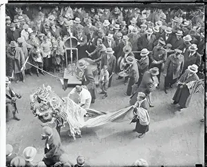 Participants of Chinese New Year With Props