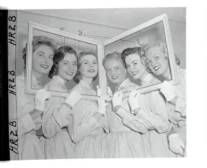 Participants of Miss Rheingold Contest Posing in Frames