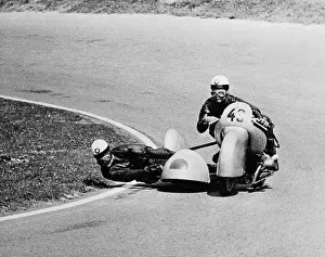 Stuttgart Prints: Participants Racing in a Side Car Race