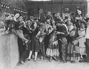 Waitress Prints: Party in Western Saloon