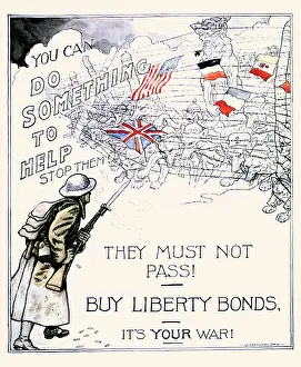 Great War Prints: They must not pass! Buy Liberty Bonds