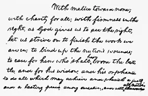 Speaker Prints: Passage From Abraham Lincoln's Second Inaugural Address