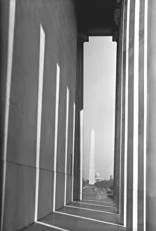 Capitol Building Washington Gallery: Empty passageway, (B&W)