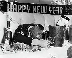 Unconscious Prints: Passed-Out New Year's Eve Reveler