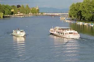 Images Dated 4th July 2013: Passenger ships on the Rhine River, Konstanz, Baden-Wuerttemberg, Germany