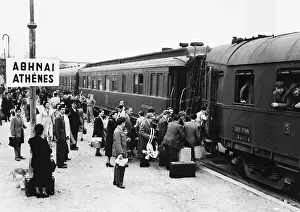 Express Prints: Passengers Boarding Passenger Cars