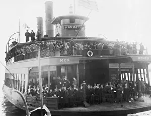 Passengers Commuting on Staten Island Ferry