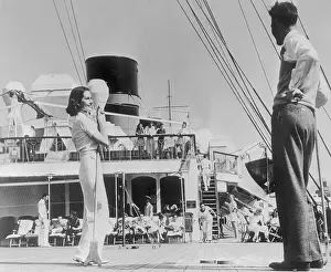 Passengers Playing Shuffleboard on Cruise ship