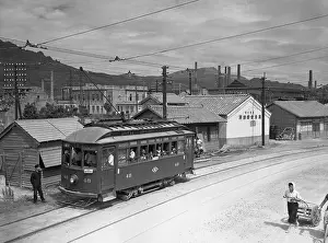 Passengers Riding in Trolley Car in Nagasaki