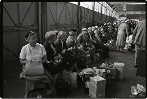 Stevedore Prints: Passengers Waiting with Luggage