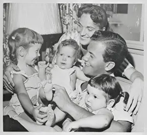Pat Boone Sitting with His Family