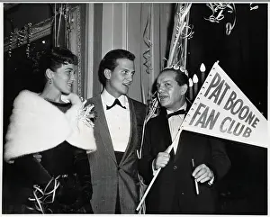 Pennant Prints: Pat Boone W/Man Holding Fan Club Pennant