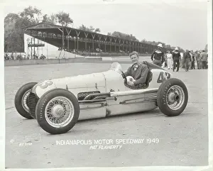 Indianapolis Prints: Pat Flaherty in Car at Indianapolis Motor Speedway