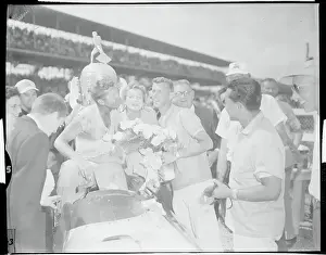 Pat Flaherty and Fans at Winning Circle