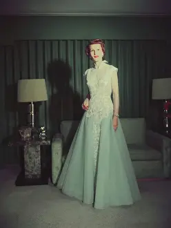 Pat Nixon Posing in Her Inauguration Gown