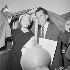 Brentwood Prints: Pat And Richard Nixon at Voting Booth
