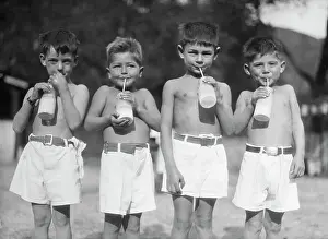 Milk Prints: Patients Drinking Milk Outdoors