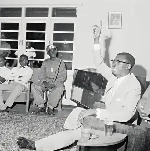 Leopoldville Prints: Patrice Lumumba Holding an Expulsion Related Press Conference