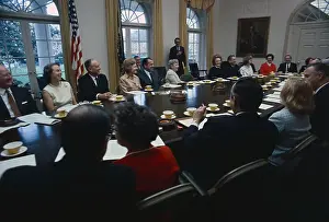 David M Prints: Patricia Nixon and Cabinet Members at Table