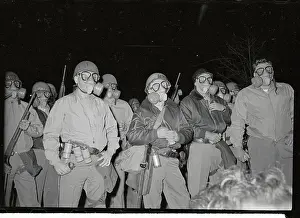 Patrolmen with Gas Masks