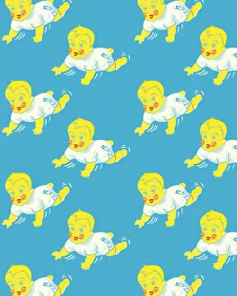 Pattern Artwork Illustrations Collection: Pattern of Baby Crawling