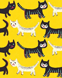 Pattern Artwork Illustrations Gallery: Pattern of Cats