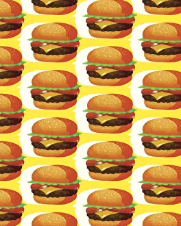 Hunger Prints: Pattern of Cheeseburgers