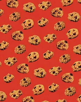 Pattern Artwork Illustrations Gallery: Pattern of Chocolate Chip Cookies