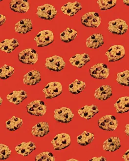 Pattern Artwork Illustrations Gallery: Pattern of Chocolate Chip Cookies