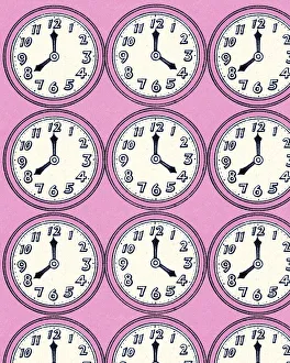 Pattern Artwork Illustrations Gallery: Pattern of Clocks