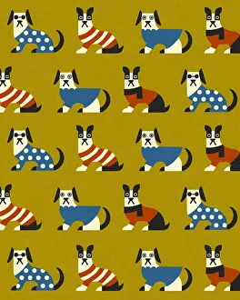 Pattern Artwork Illustrations Gallery: Pattern of Dogs