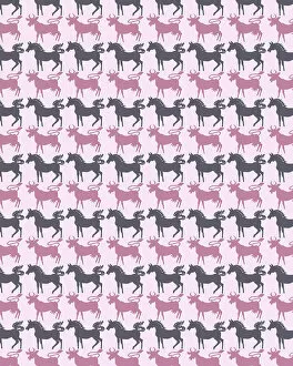 Pattern Artwork Illustrations Collection: Pattern of Horses and Cows