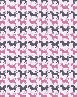 Pattern Artwork Illustrations Gallery: Pattern of Horses and Cows