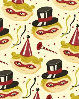 Pattern Artwork Illustrations Collection: Pattern of Masquerade Disguises