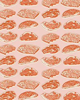 Pattern Artwork Illustrations Gallery: Pattern of Meat