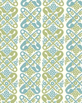 Pattern Artwork Illustrations Gallery: Pattern of Safety Pins
