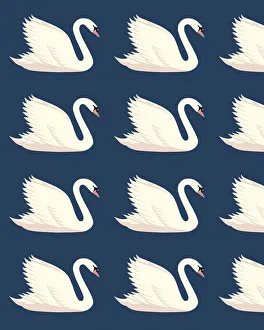 Pattern Artwork Illustrations Gallery: Pattern of Swans