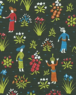 Images Dated 3rd May 2017: Pattern of Women in a Garden