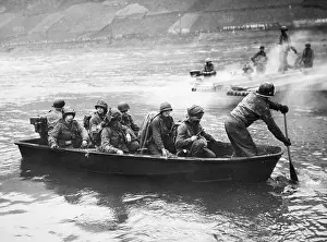Motorboat Prints: Patton's Army Crossing The River Moselle