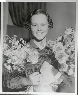 Patty Berg with Flowers at Reception