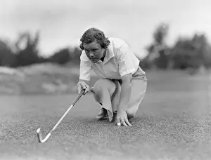 Patty Berg Lining up for Golf Club Swing