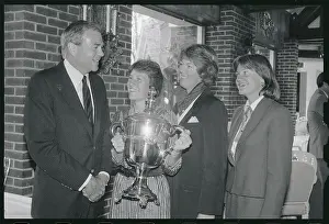 Patty Sheehan Receiving Golf Trophy Among Peers